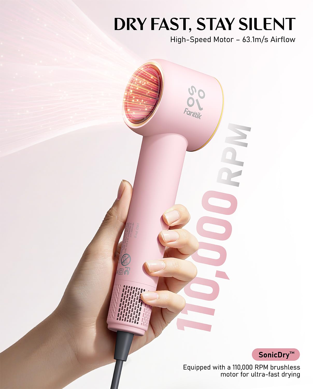 Fanttik Solo SonicDry H10 Pro, diseño-ligero para viaje cómodo.
