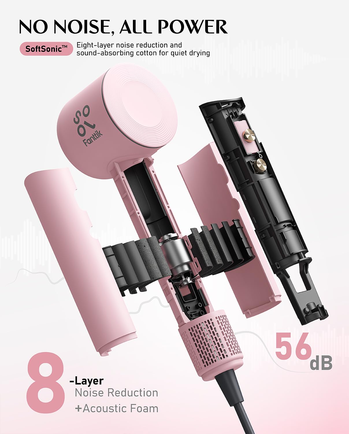 Fanttik Solo SonicDry H10 Pro, tecnología iónica para reducir encrespamiento.