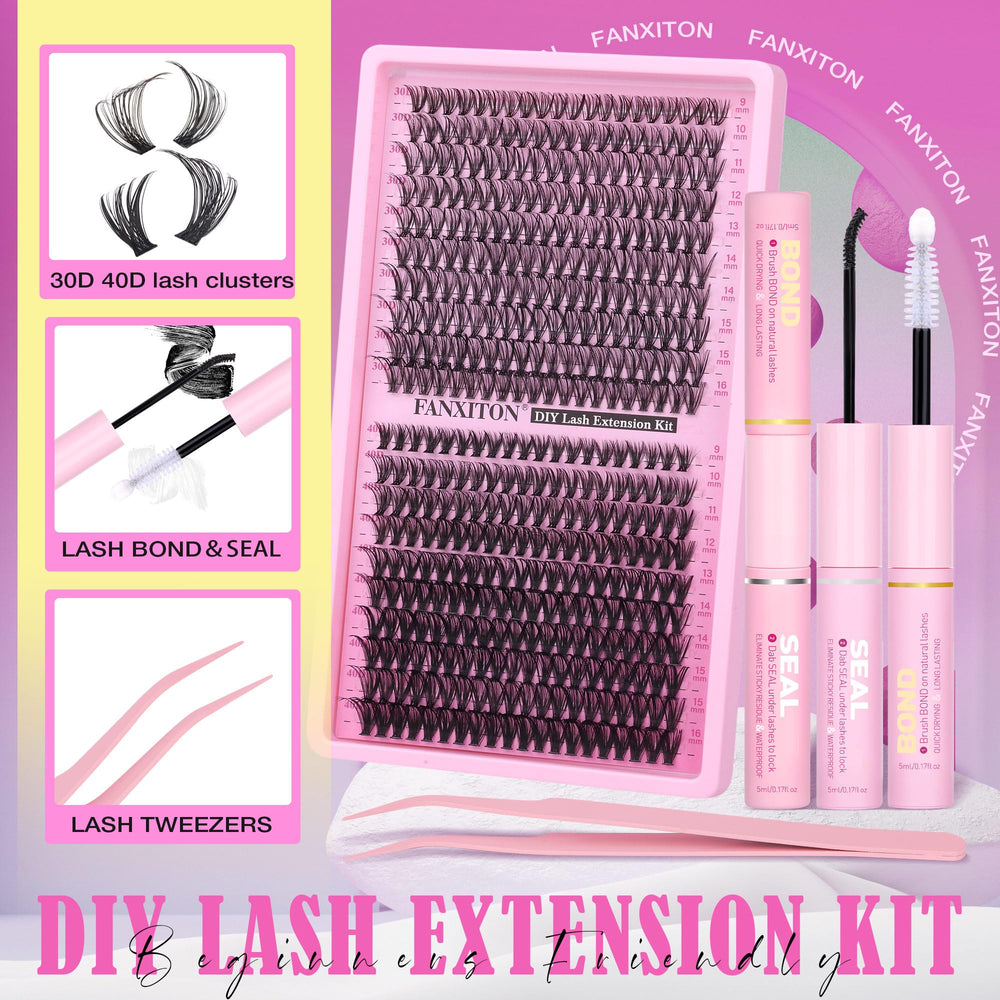 FANXITON Pestañas cluster 30D-40D densidad natural para look suave