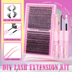 FANXITON Pestañas cluster 30D-40D densidad natural para look suave