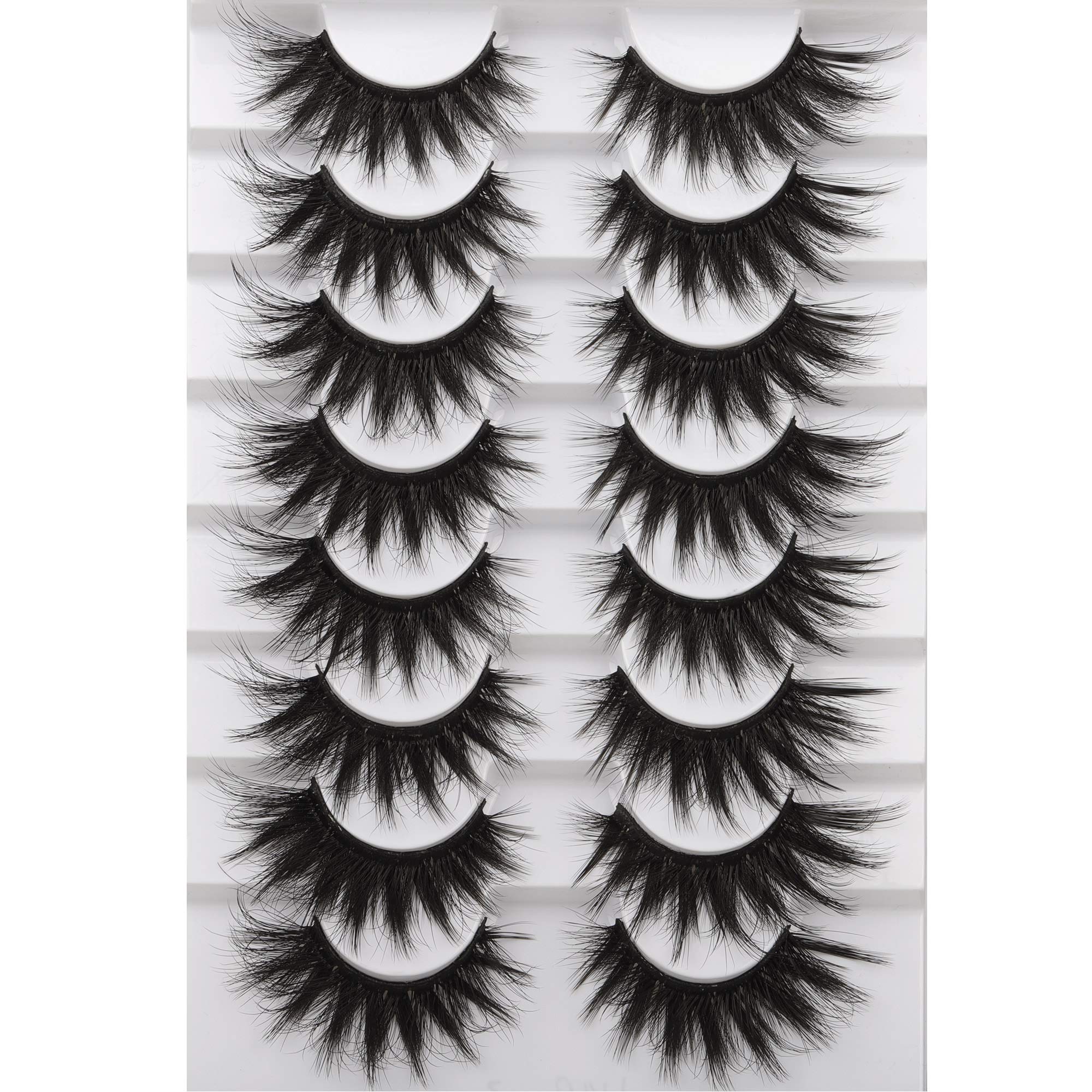 Pestañas FANXITON mink sintéticas 20 mm, ojo gato, look definido para noche.