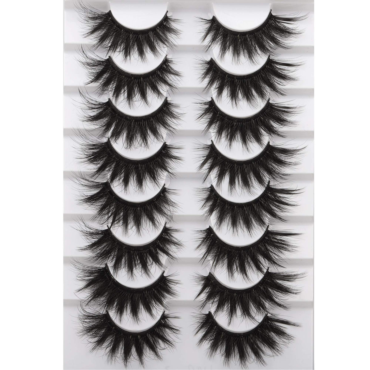 Pestañas FANXITON mink sintéticas 20 mm, ojo gato, look definido para noche.