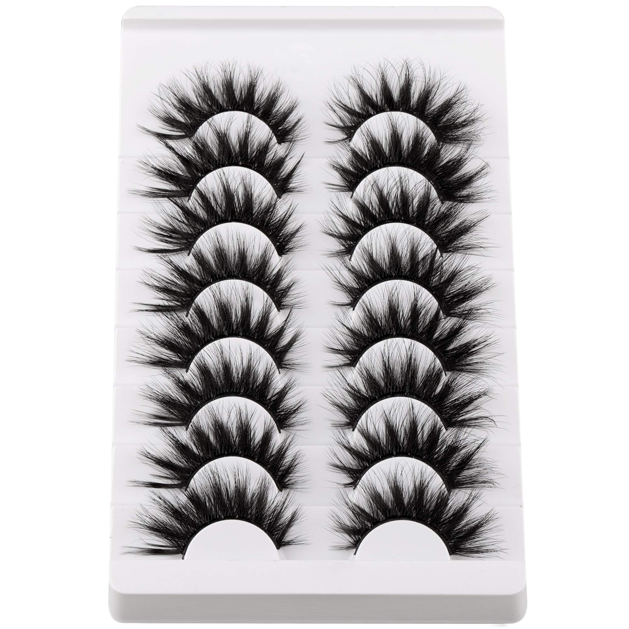 Pestañas FANXITON mink sintéticas 20 mm, paquete de 8 pares para múltiples looks.