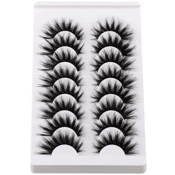 Pestañas FANXITON mink sintéticas 20 mm, paquete de 8 pares para múltiples looks.