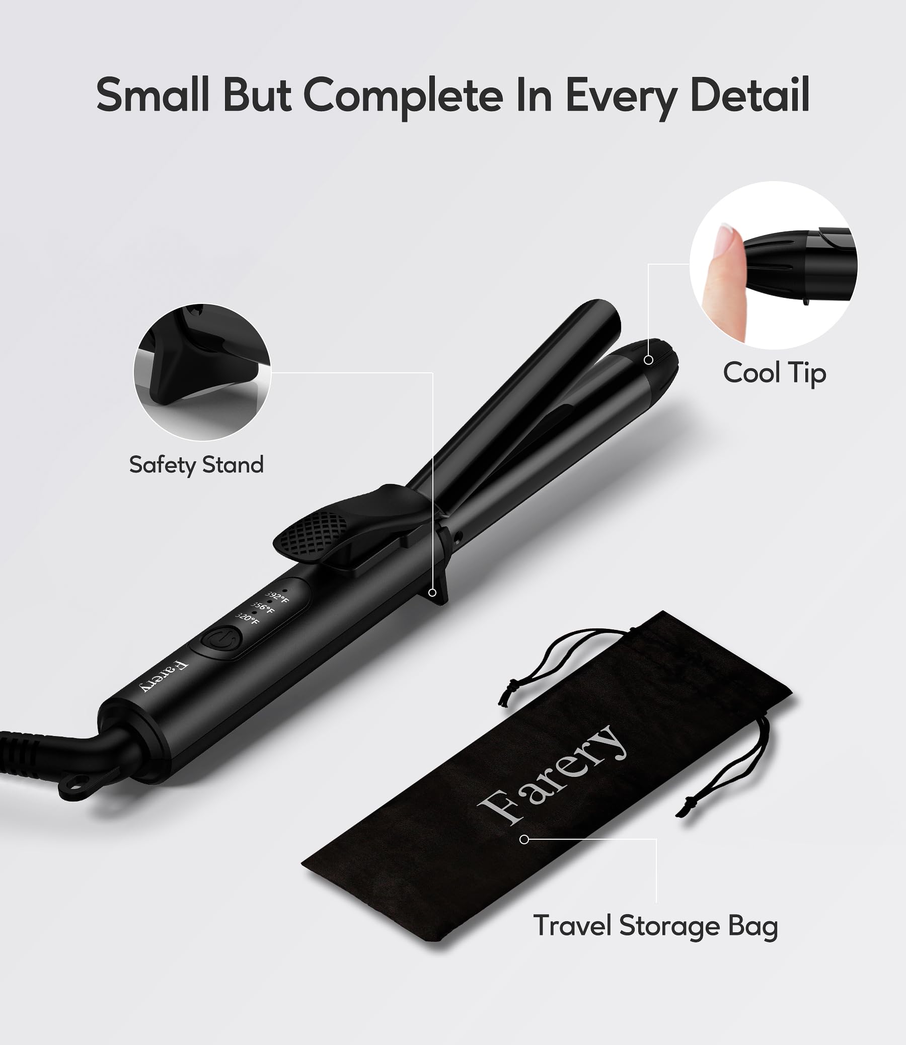 Bolsa de viaje incluida y cable giratorio de 6,5 pies para mayor movilidad.
