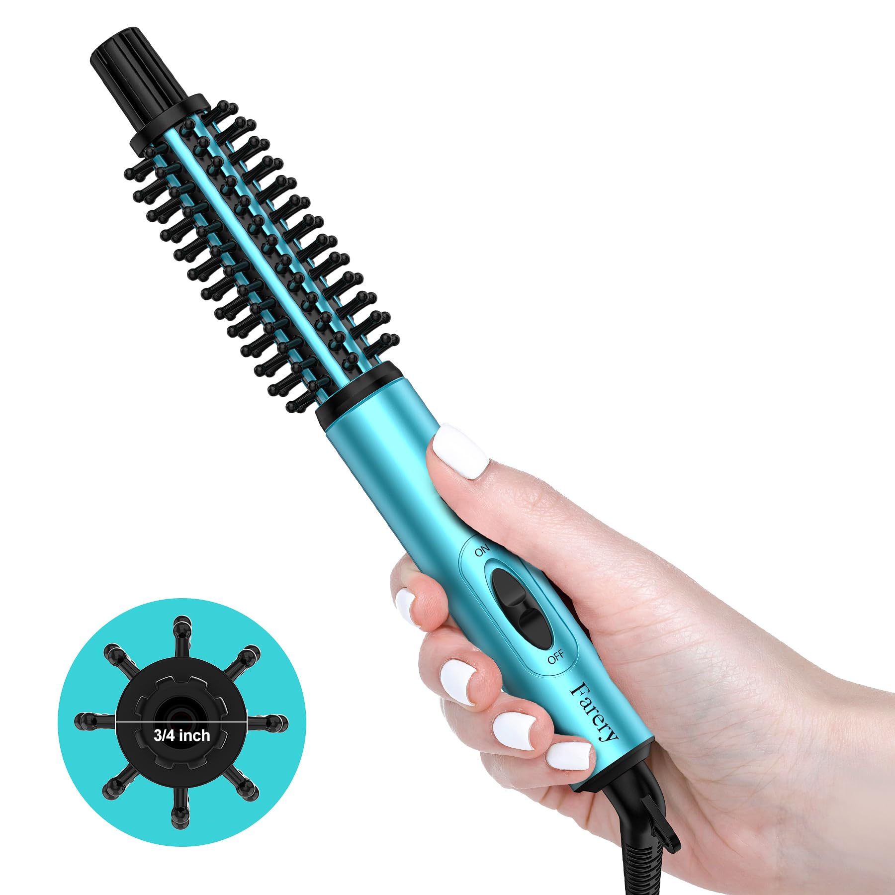 Farery Mini cepillo térmico con cilindro cerámico para volumen suave.