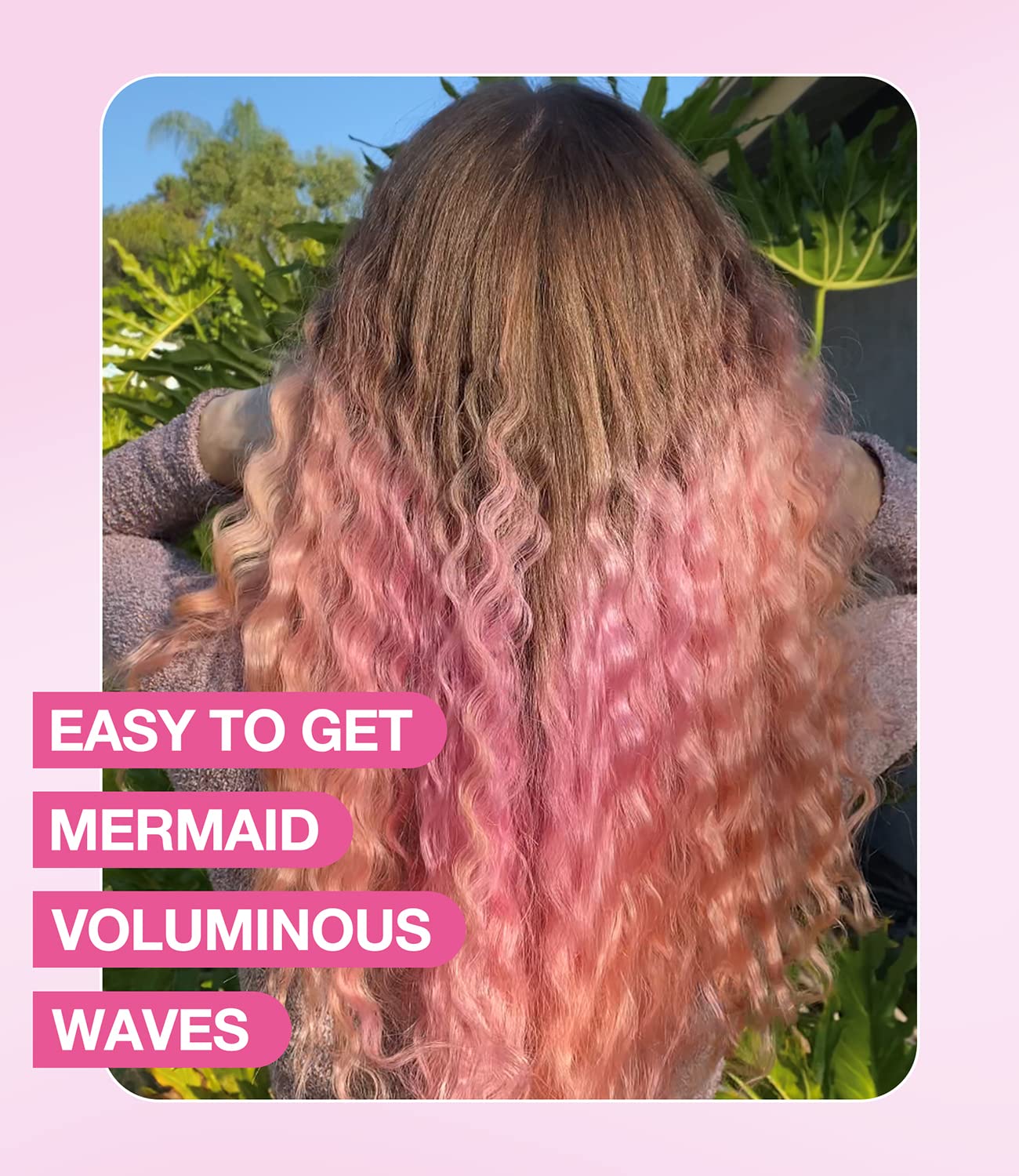 FARERY Mini Waver infundido con keratina y argán para brillo suave.
