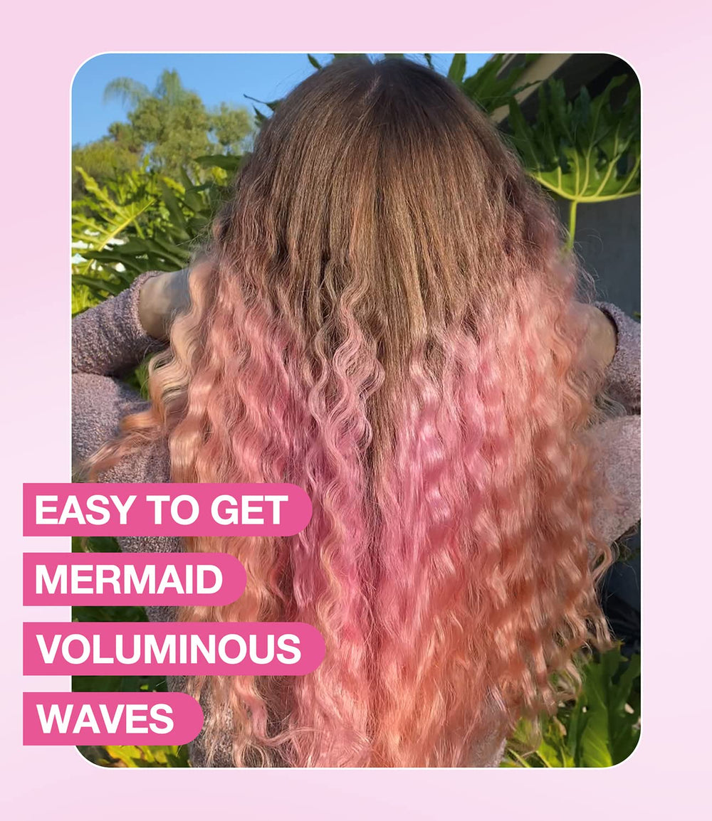 FARERY Mini Waver infundido con keratina y argán para brillo suave.