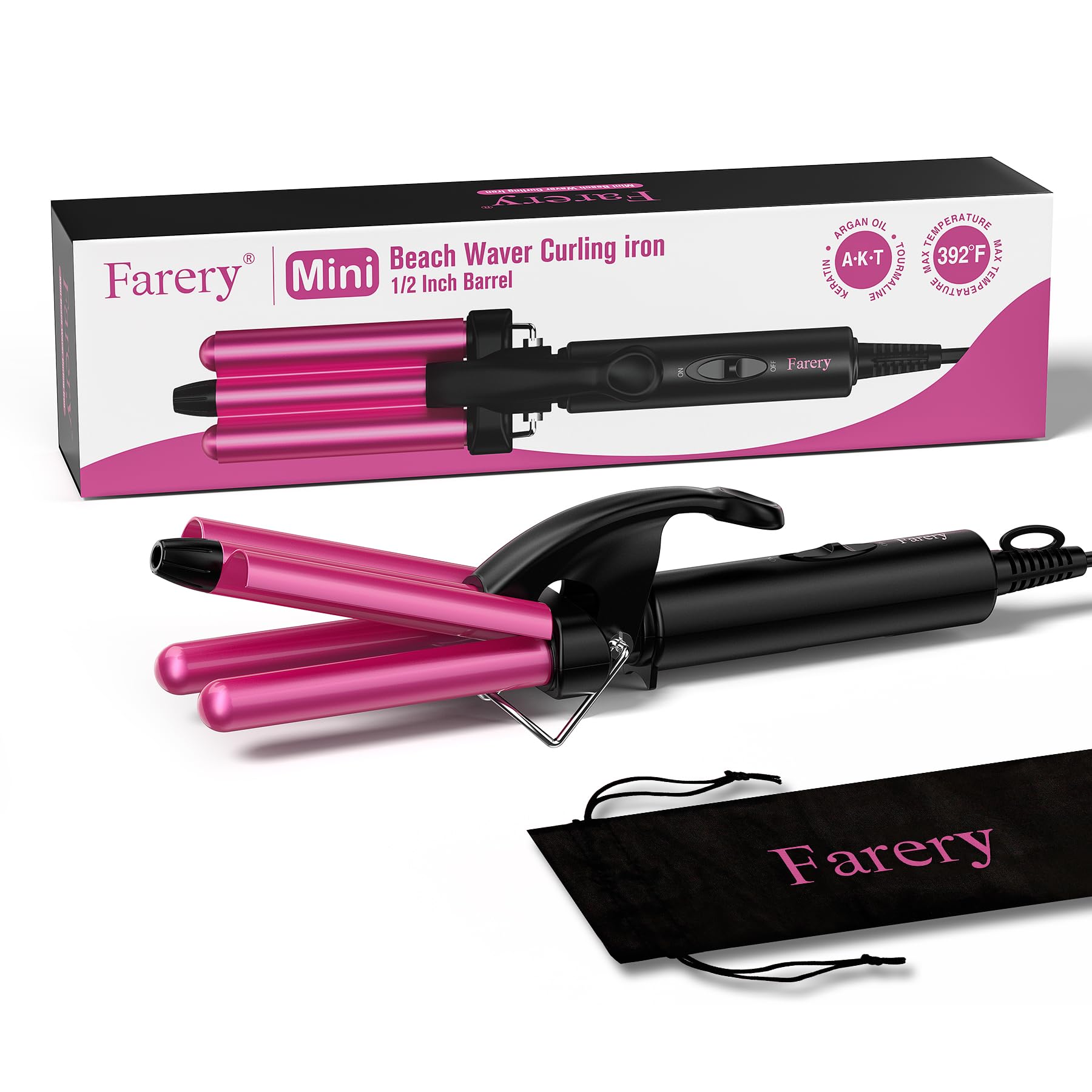 FARERY Mini Waver ligero, ideal para peinados rápidos cuando estás fuera de casa.