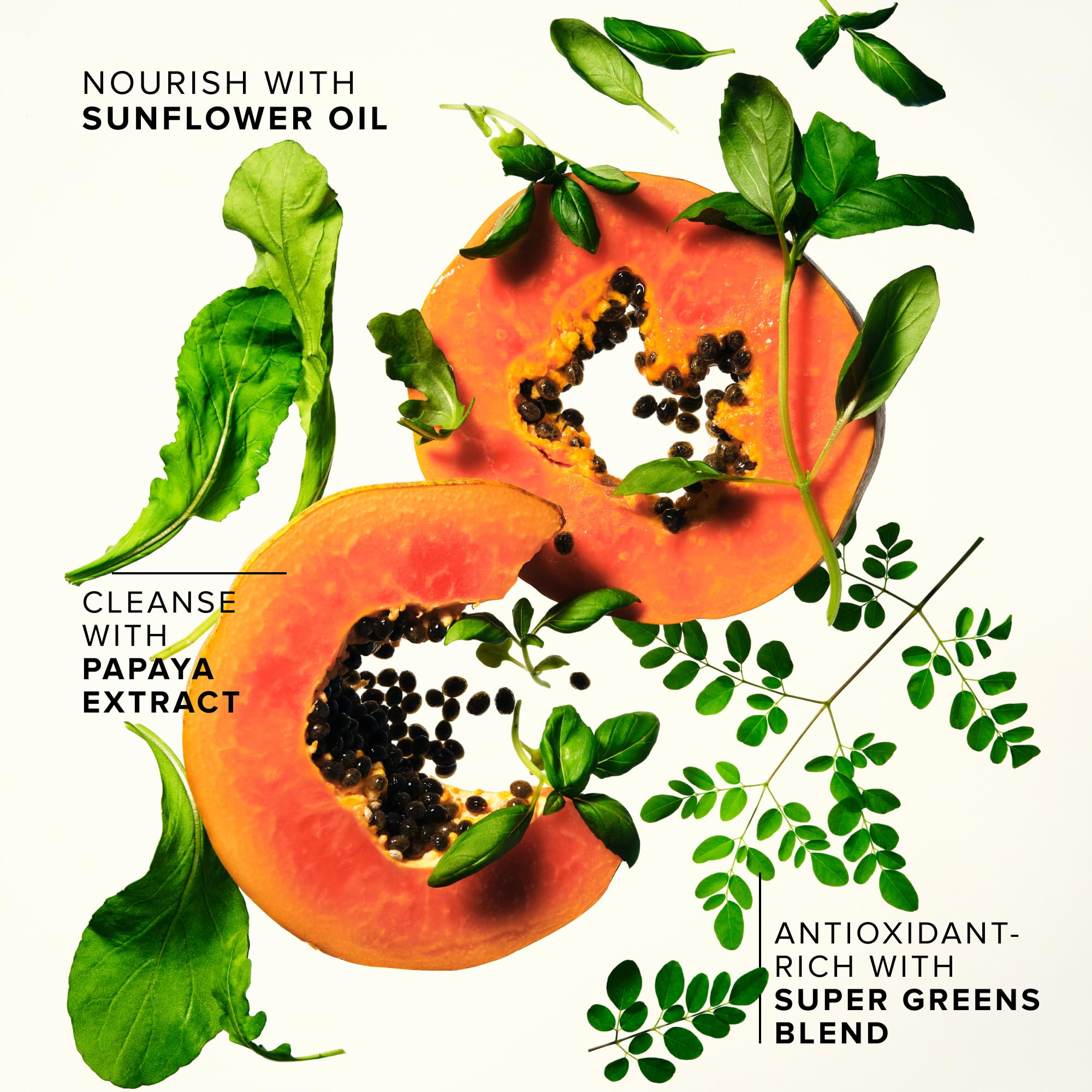 Extracto de papaya purifica sin resecar la piel, dejando sensación fresca