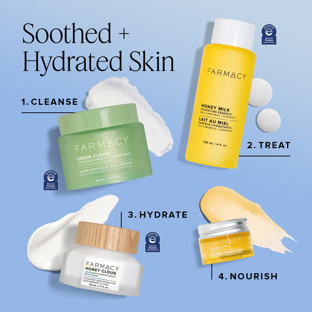 Farmacy Honey Cloud piel sensible fórmula suave y calmante.