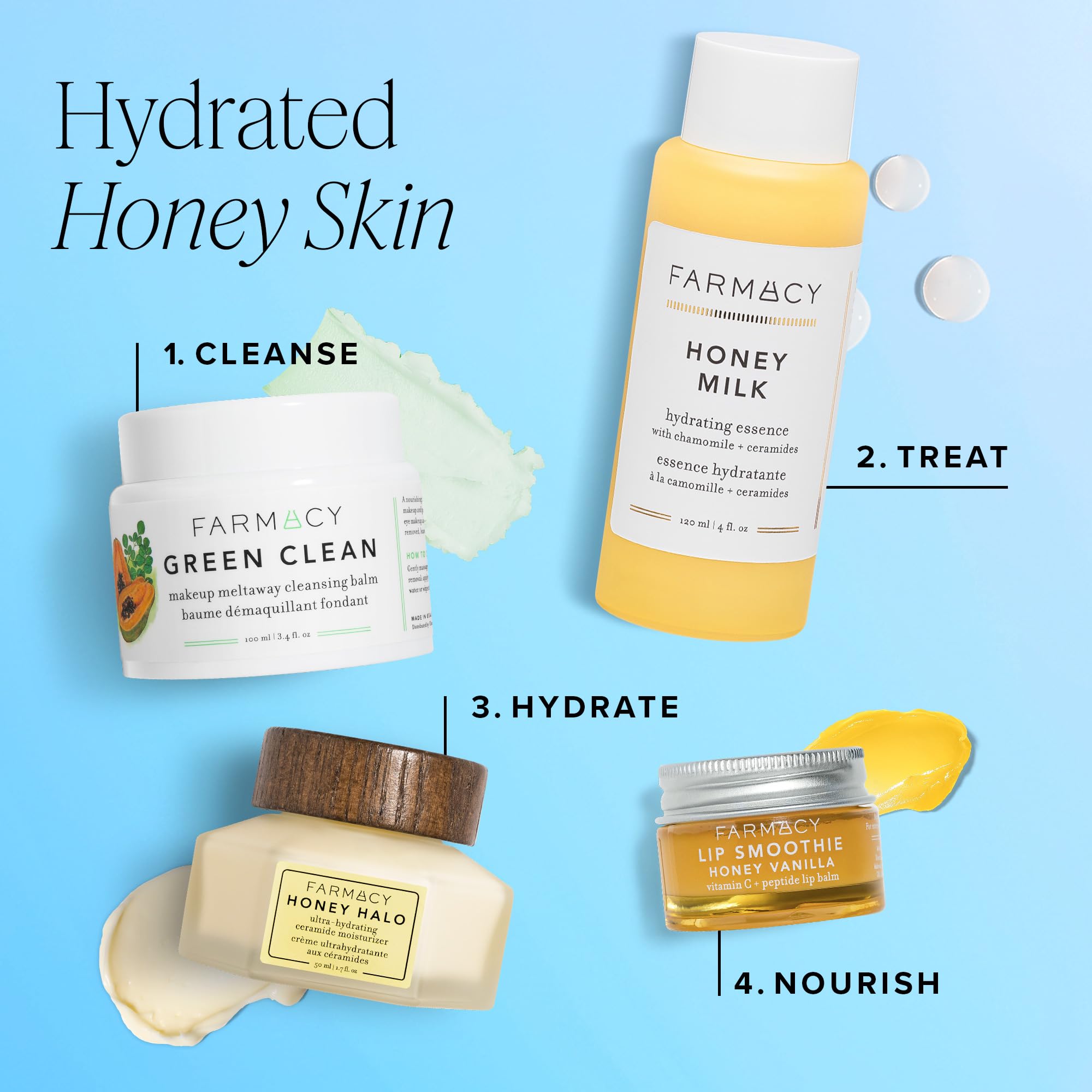 Farmacy Honey Halo, fórmula aromatica para piel suave y luminosa.