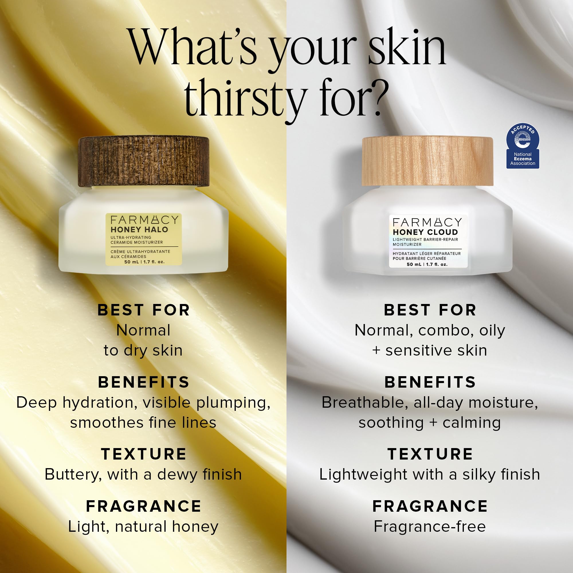 Farmacy Honey Halo, textura crema, sensación suave al contacto.