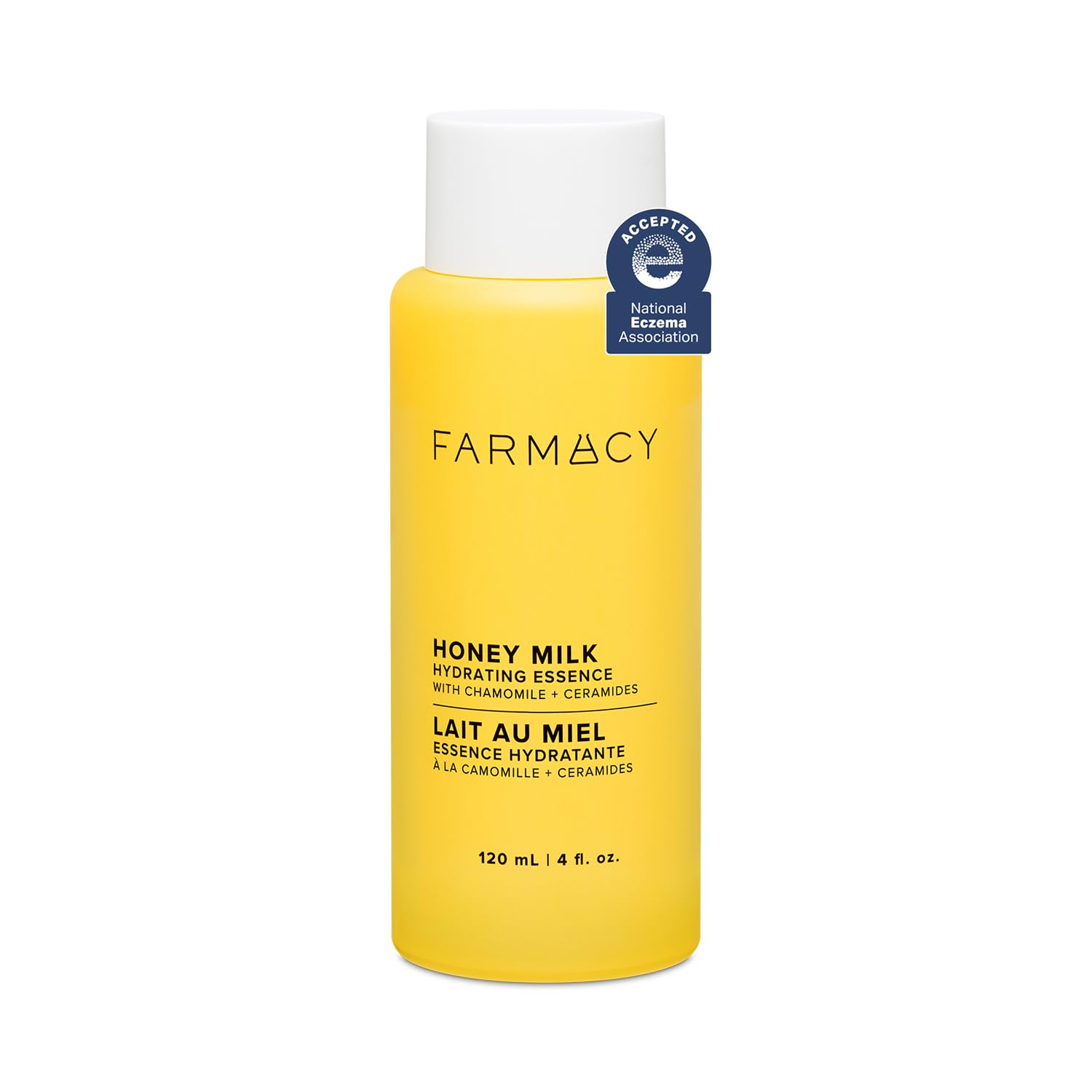 Farmacy Honey Milk Face Essence : la bouteille prête a hydrater et apaiser la peau.