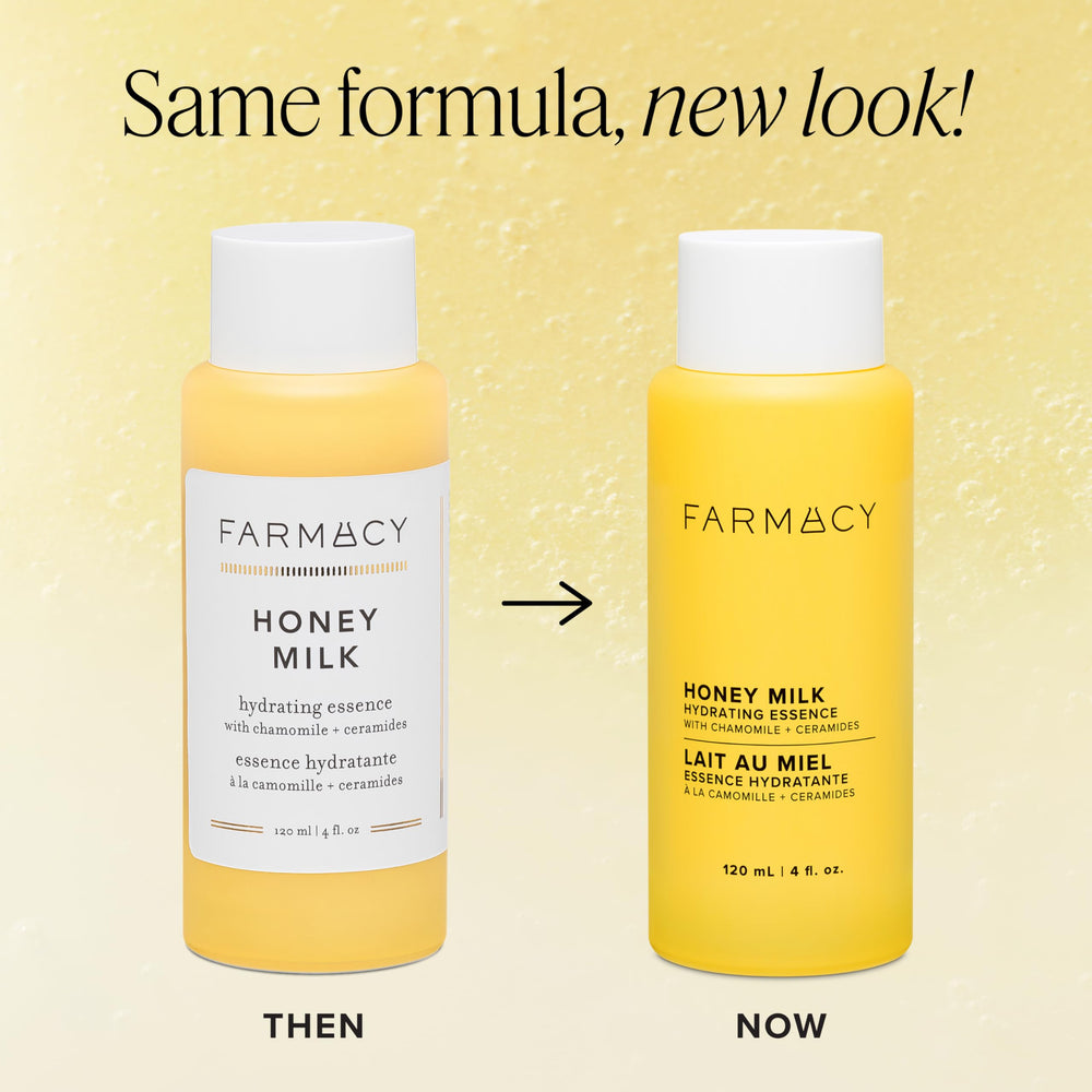 Farmacy Honey Milk Face Essence : la pompe facilite l’application legere.