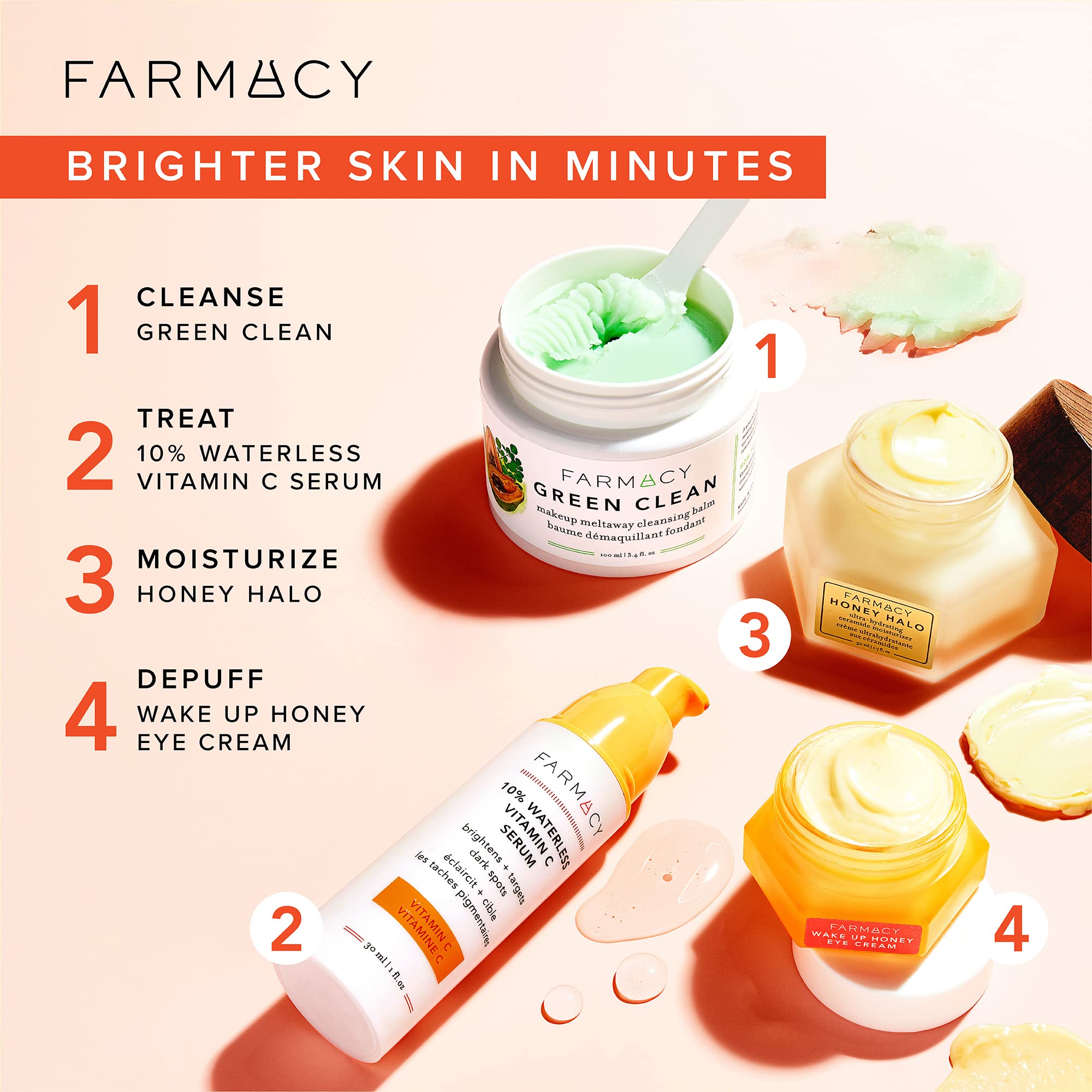 Envase de 15 ml de Farmacy Wake Up Honey, práctico y fácil de usar