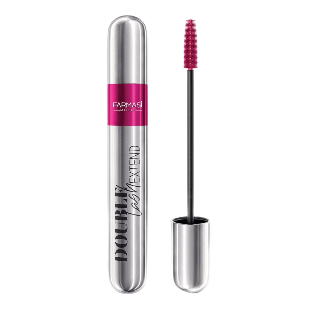 Mascara Farmasi Double Lash Extend : brosse 2 étapes pour cils longs et séparés.