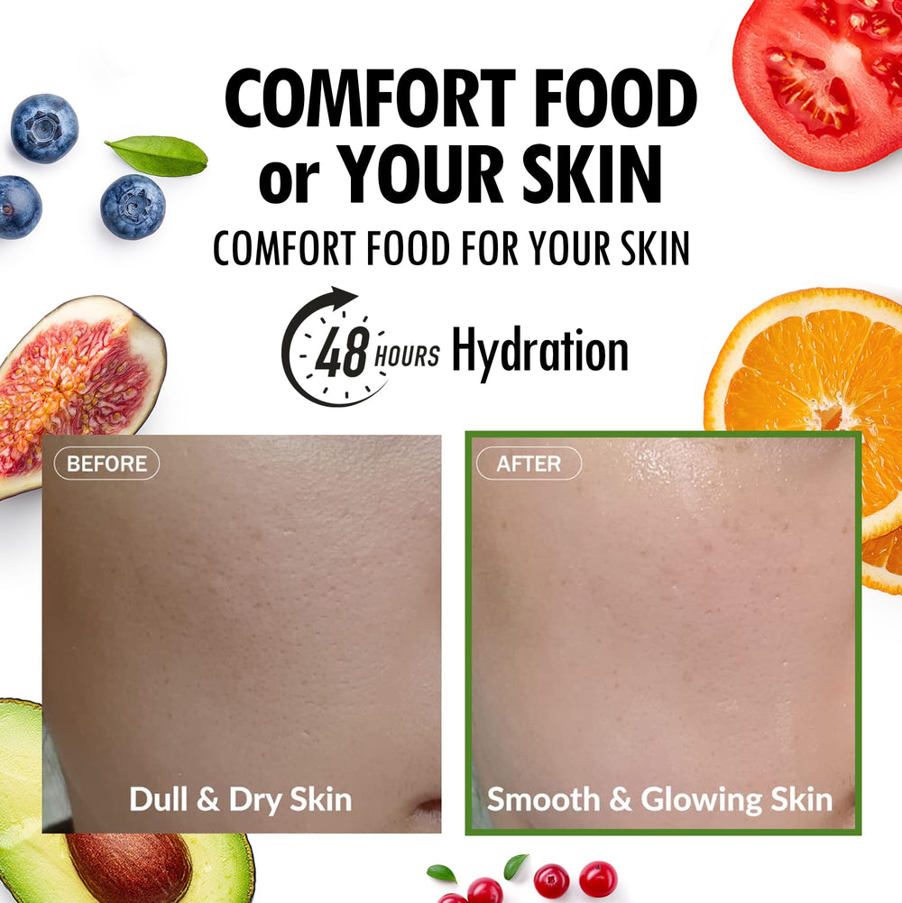 FARMSKIN mascarilla facial orgánica con ácido hialurónico para hidratación.