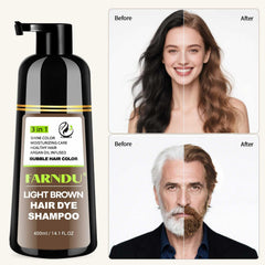 Farndu shampoo color 3 en 1 sin amoníaco para uso diario.