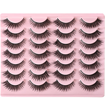 Farred cat eye lashes short natural 4: mink-like texture for soft comfort.