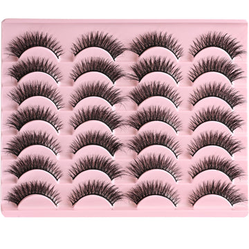 Farred cat eye lashes short natural 8: reusable faux mink lashes for daily wear.