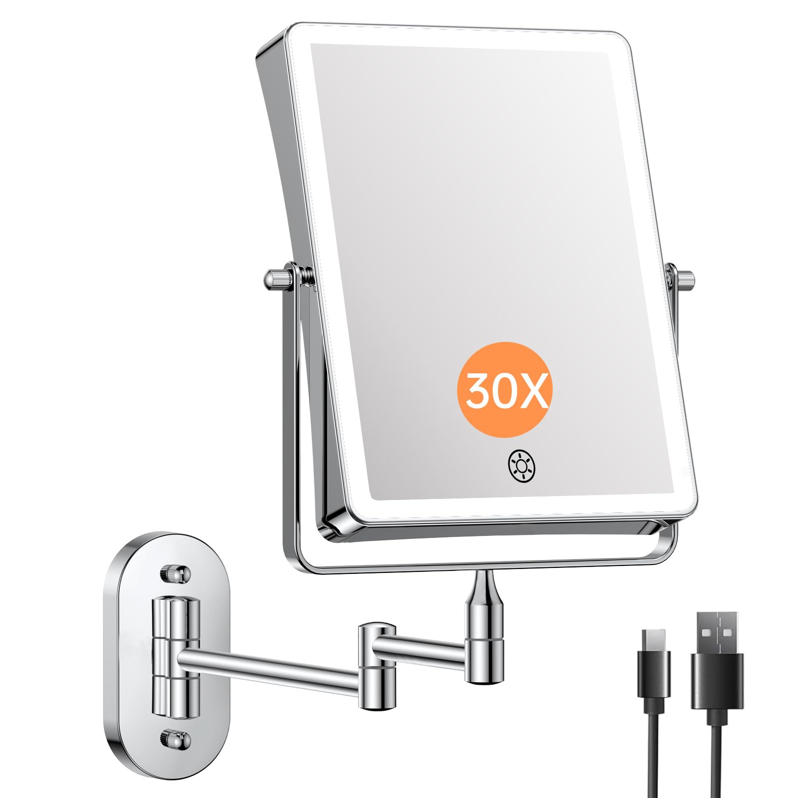 FASCINATE es espejo de pared rectangular de 8.7 pulgadas con luz para maquillaje completo.