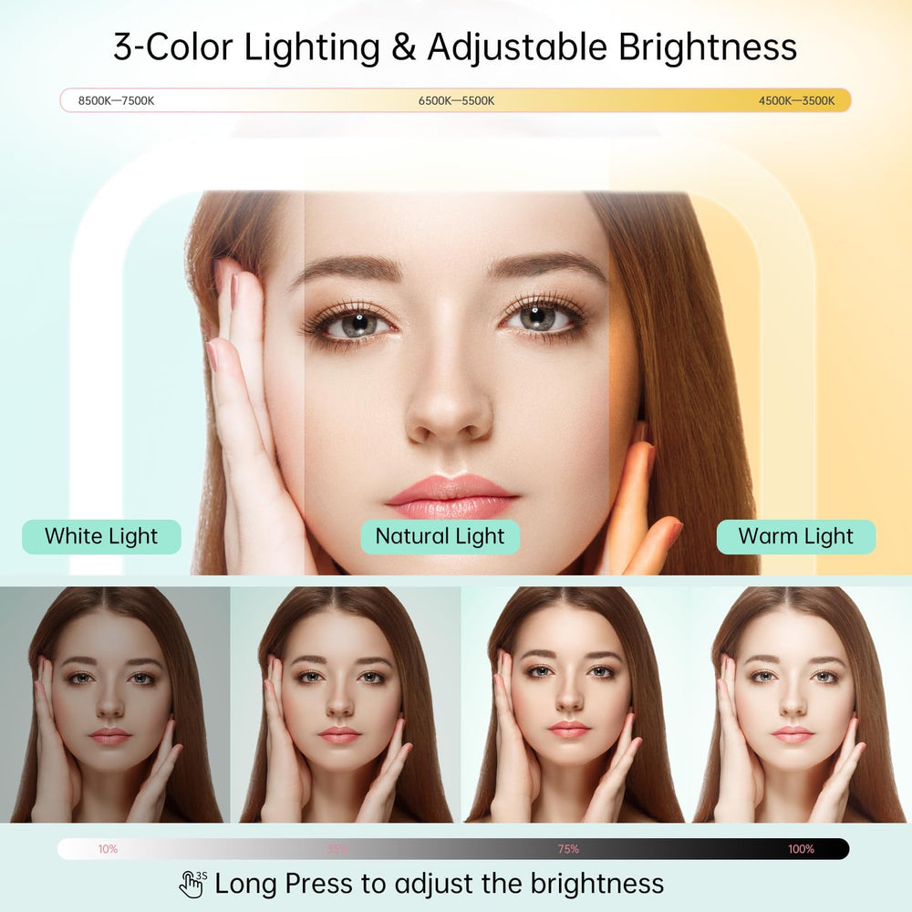 FASCINATE Iluminación de tres colores para diferentes escenas de maquillaje