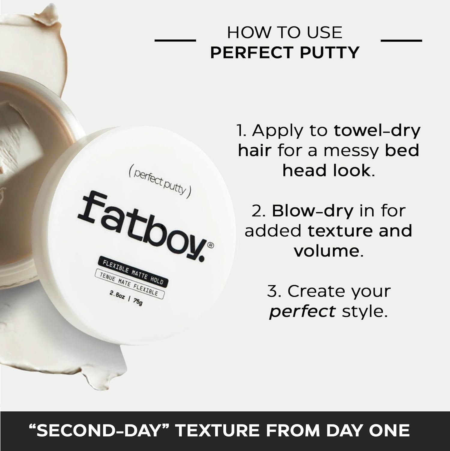 Emballage recyclable Fatboy Hair Perfect Putty, choix plus responsable.