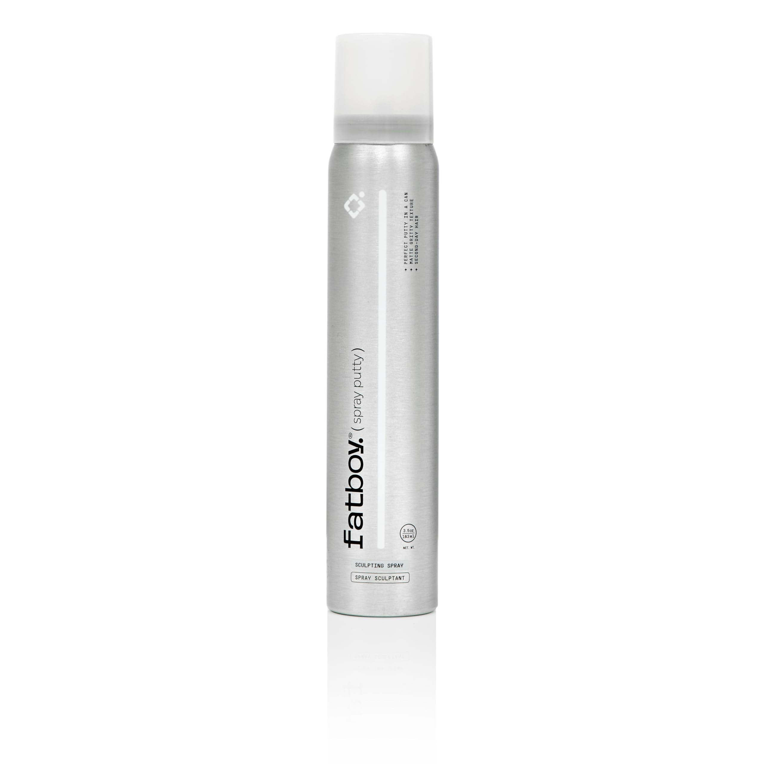Fatboy Hair Spray Putty en envase de aluminio para mayor volumen.