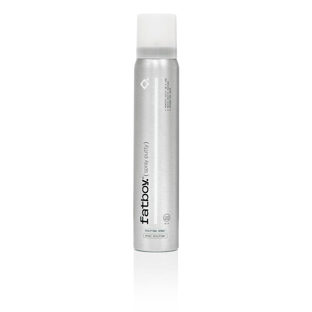 Fatboy Hair Spray Putty en envase de aluminio para mayor volumen.