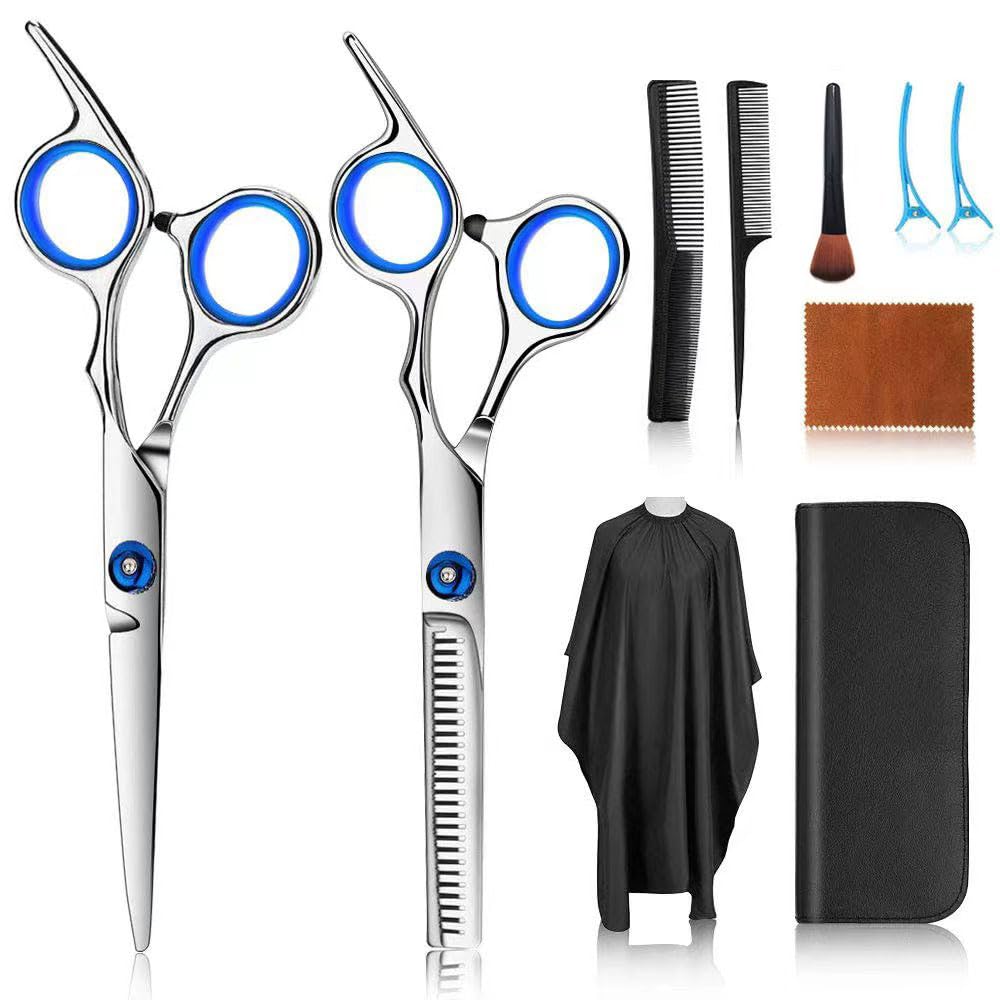 Tijeras FATHABY conjunto corte pelo 10 piezas para casa y salón