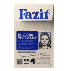 Parche Fazit de destellos azules, ideal para realzar el maquillaje.