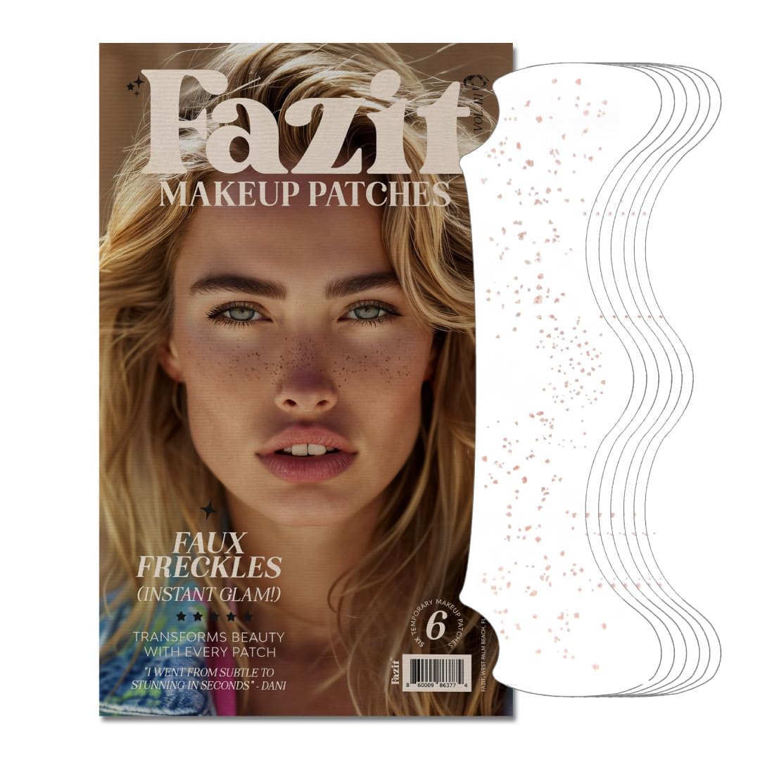 Parches Fazit de pecas falsas con brillo para un aspecto natural y divertido.
