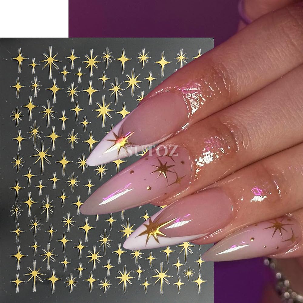 FBABFBUO adornos 3D dorados para manicura glamorosa