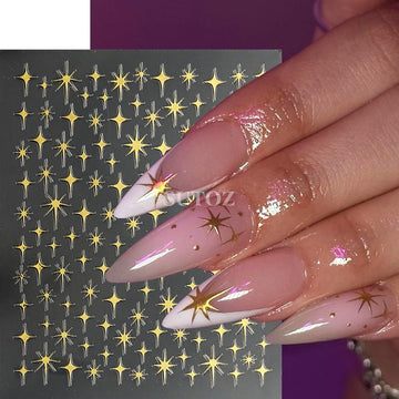 FBABFBUO adornos 3D dorados para manicura glamorosa