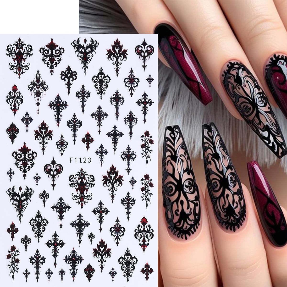FBABFBUO calcomanias uñas Halloween 3D con calabazas para un estilo único.