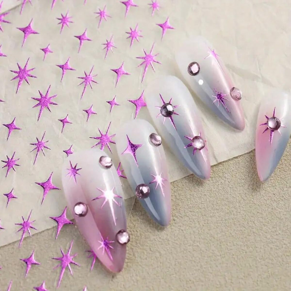 FBABFBUO decoraciones de uñas luna y estrella para puntas