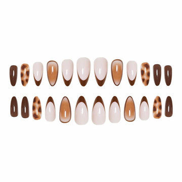 FBABFBUO kit uñas postizas 24 piezas con tiras adhesivas.