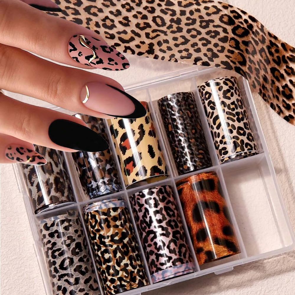 FBABFBUO foil uñas serpiente para un diseño moderno y versátil en cualquier ocasión.