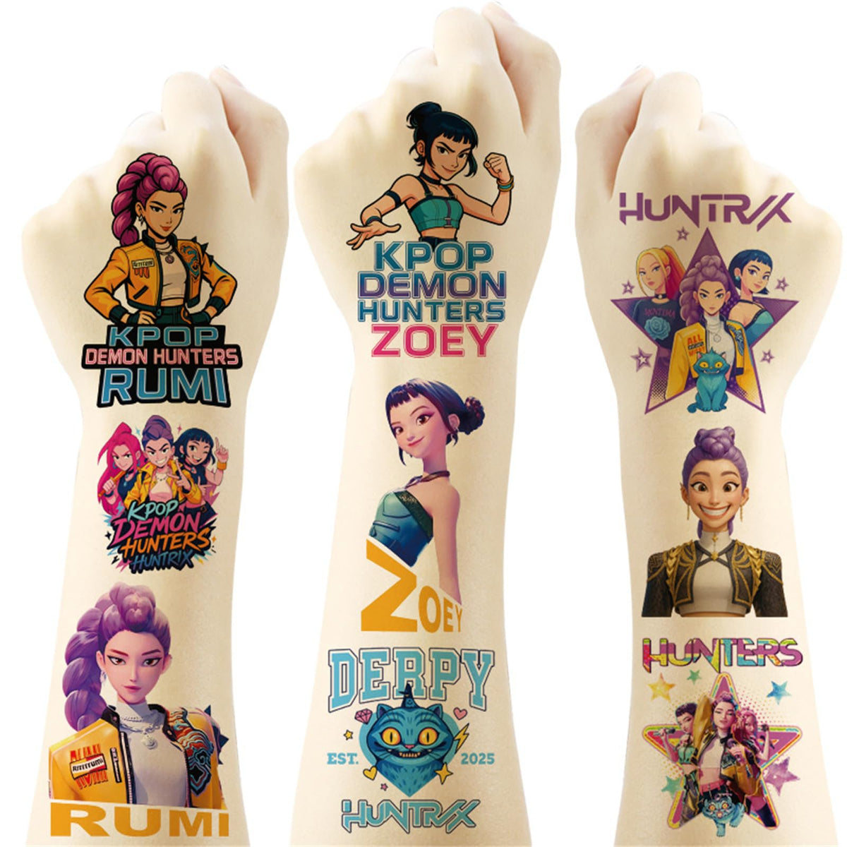 Pack de 20 tatuajes temporales Fcelery con diseños demoníacos para fiestas.
