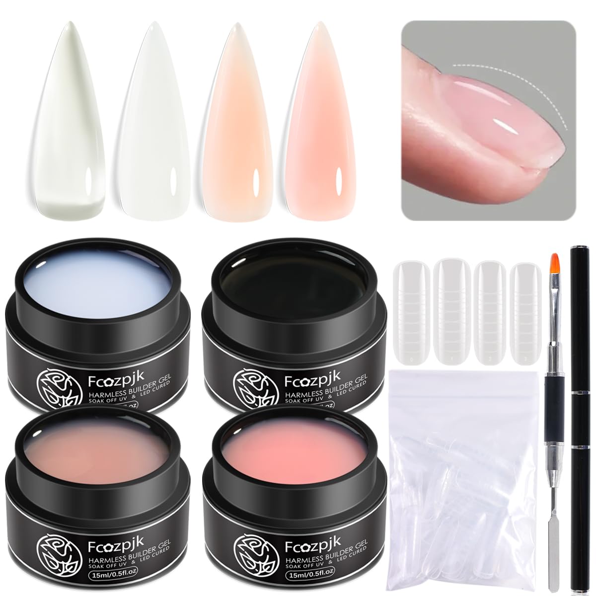Fcozpjk Builder Gel bottles kit for versatile nail designs