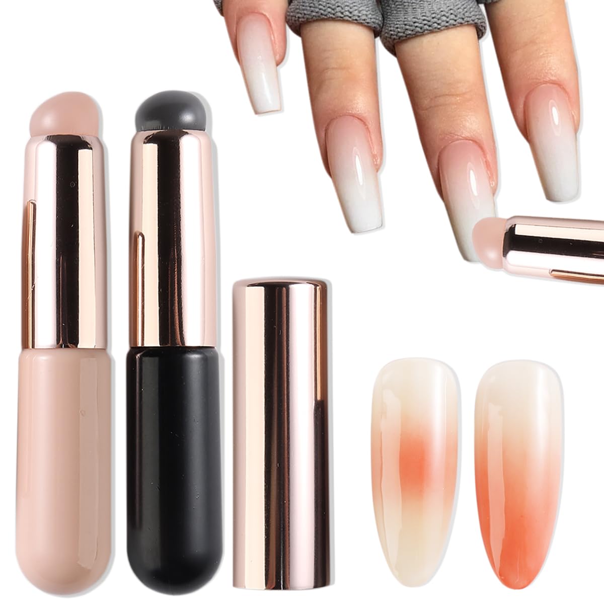 Cepillo de silicona Fcozpjk para ombré uñas, difuminado suave y natural