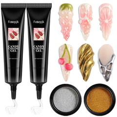 Fcozpjk gel escultura 3D en dos frascos de 10 ml para uñas.