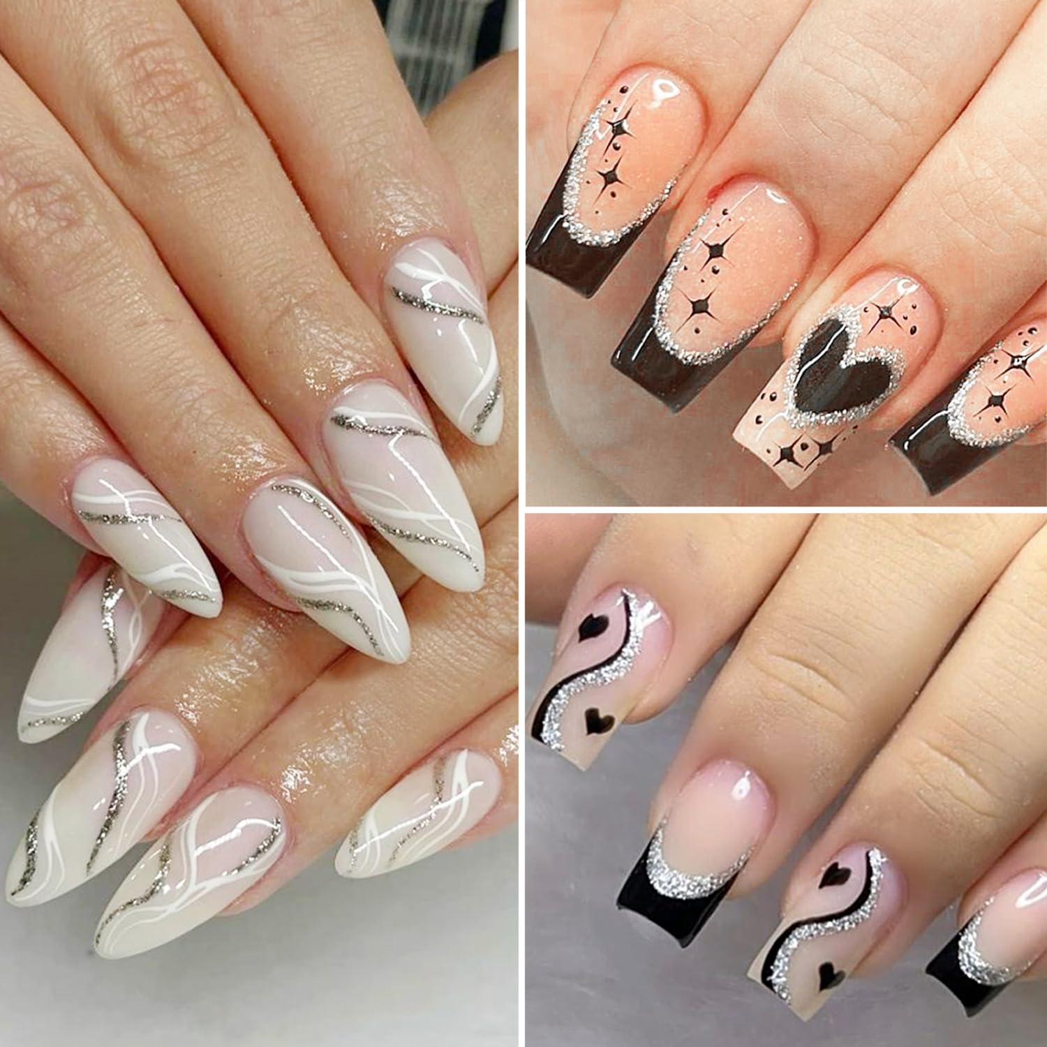 Fcozpjk efecto espejo oro/plata ofrece acabado reluciente en uñas