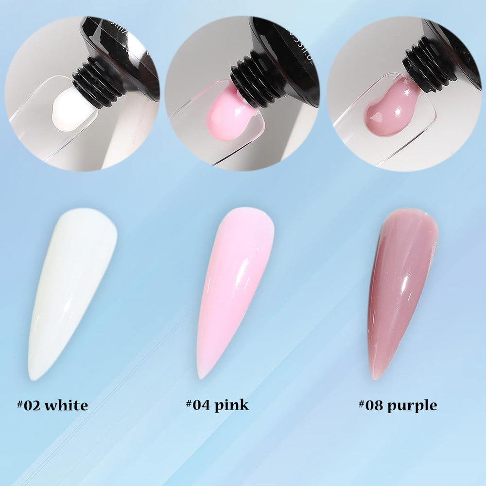 Kit Fcozpjk gel poly mauve para uñas extendidas con aspecto natural.