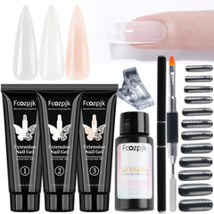 Kit Fcozpjk uñas gel extension claras para una manicura duradera.