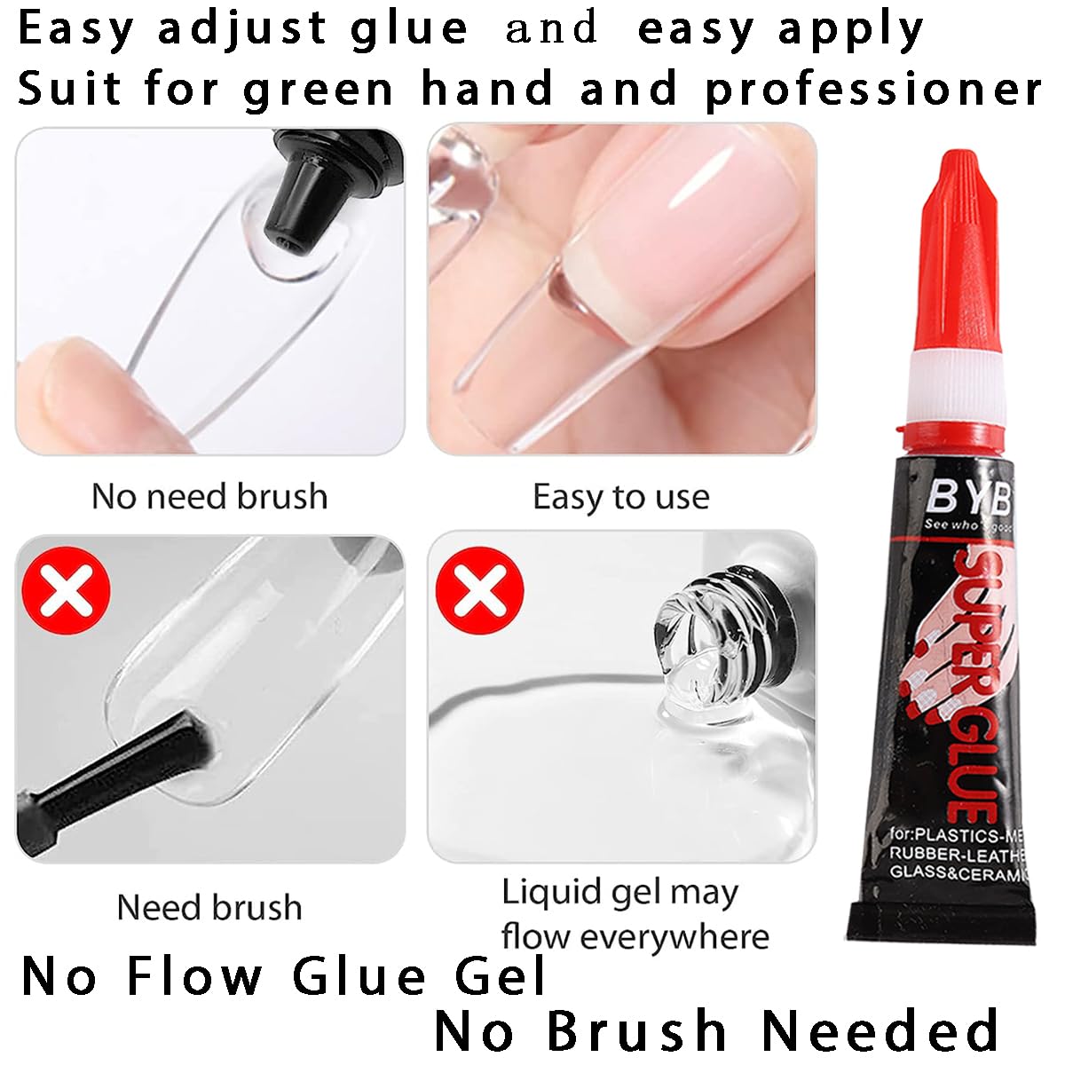 Fcozpjk pegamento para extensiones permite fijaciones fiables en uñas falsas.