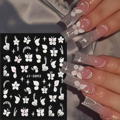 Pegatinas Fcozpjk rosas en relieve para uñas, efecto 3D