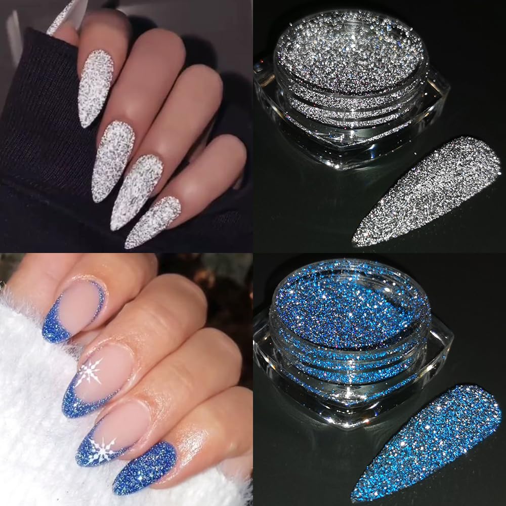 Fcozpjk polvo brillo diamante azul, acabado brillante y refrescante.