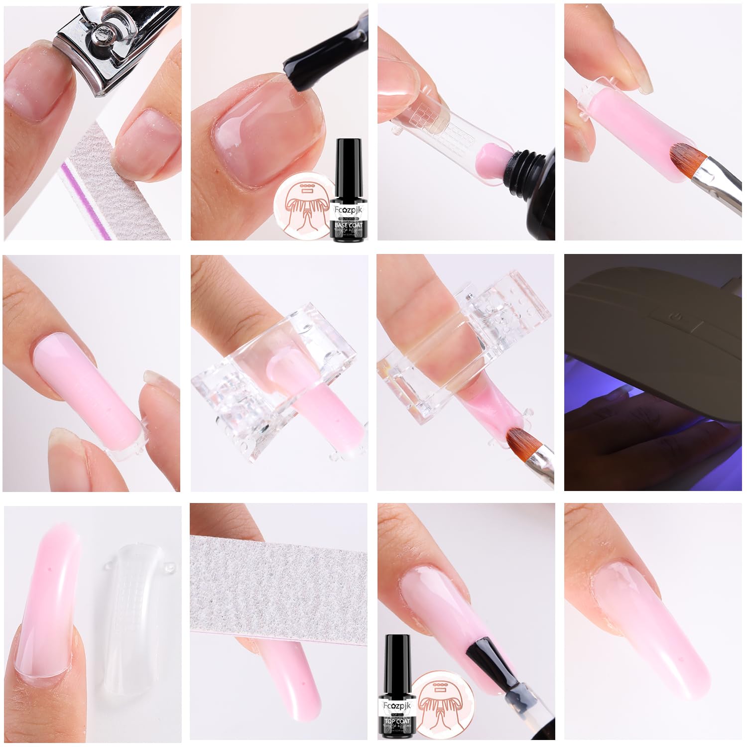 Uñas finales brillantes con Fcozpjk en casa